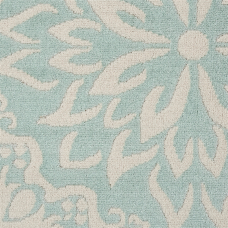 Nourison Jubilant 8' x 10' Aqua Fabric Farmhouse Area Rug (8' x 10')