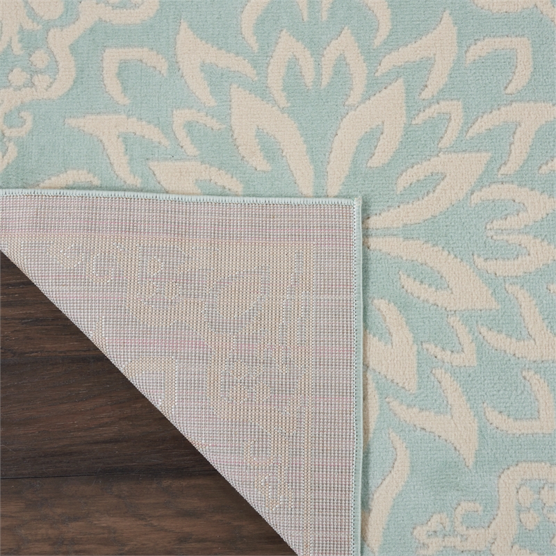 Nourison Jubilant 8' x 10' Aqua Fabric Farmhouse Area Rug (8' x 10')