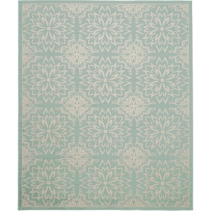 Nourison Jubilant 8' x 10' Aqua Fabric Farmhouse Area Rug (8' x 10')