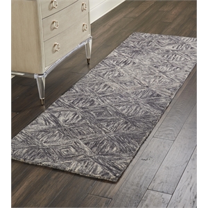 Nourison Linked 2'3&quot x 7'6&quot Charcoal Painterly Indoor Rug