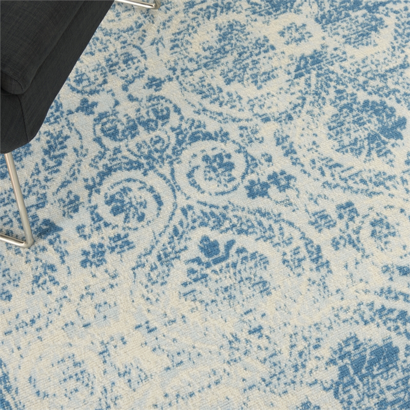 Nourison Jubilant 4' x 6' Blue Vintage Indoor Rug Polypropylene
