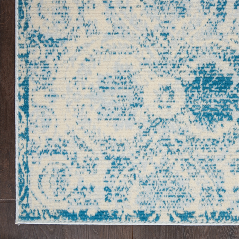 Nourison Jubilant 4' x 6' Blue Vintage Indoor Rug Polypropylene