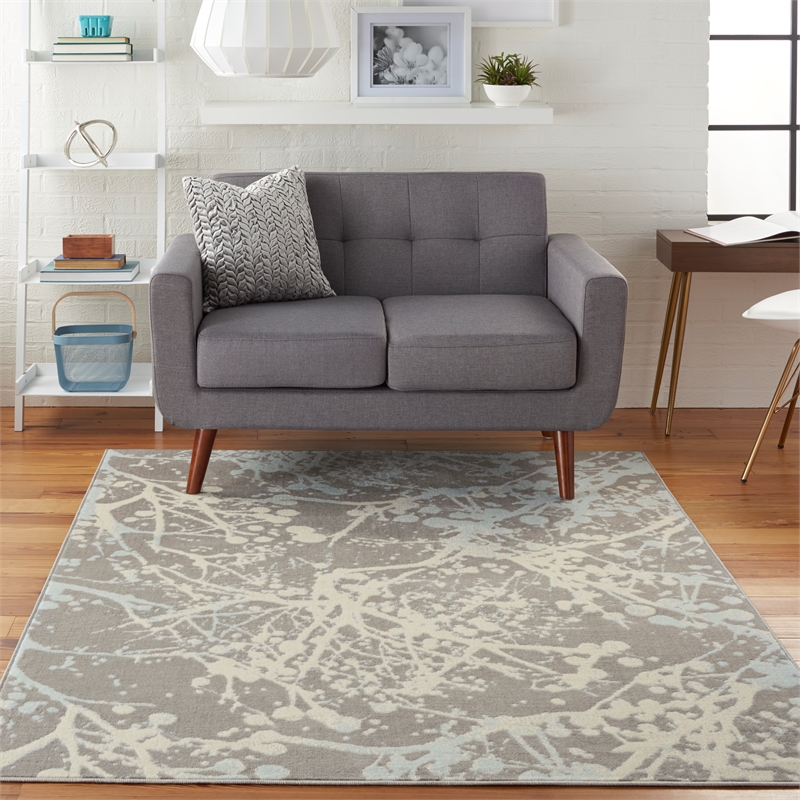 Nourison Jubilant 4' x 6' Grey Modern Indoor Rug