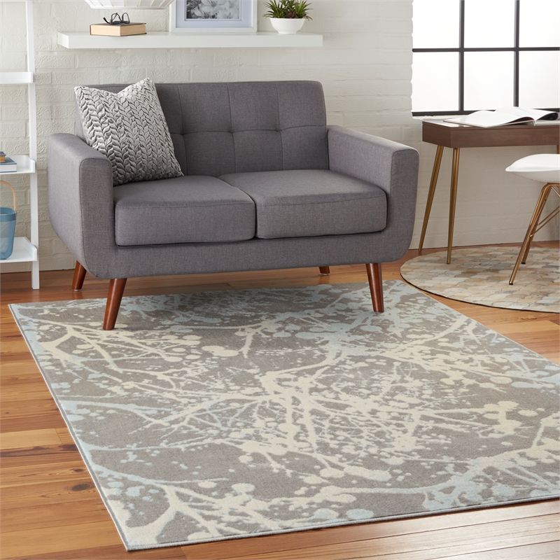 Nourison Jubilant 4' x 6' Grey Modern Indoor Rug