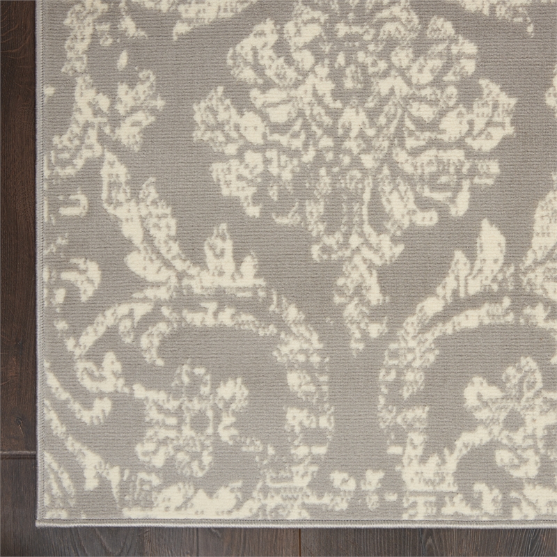 Nourison Jubilant 4' x 6' Gray Fabric Vintage Area Rug (4' x 6')