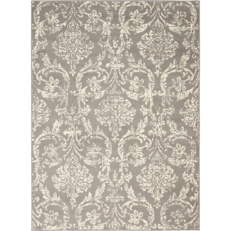 Nourison Jubilant 4' x 6' Gray Fabric Vintage Area Rug (4' x 6')