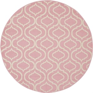 Nourison Jubilant 5'3&quot x ROUND Pink Contemporary Indoor Rug