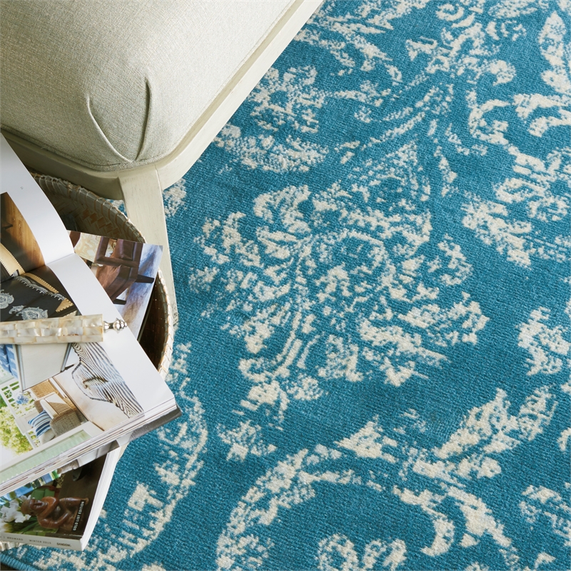 Nourison Jubilant 6' x 9' Blue Fabric Vintage Area Rug (6' x 9')