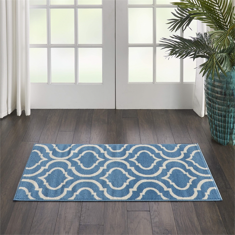 Nourison Jubilant 2' x 4' Blue Contemporary Indoor Rug