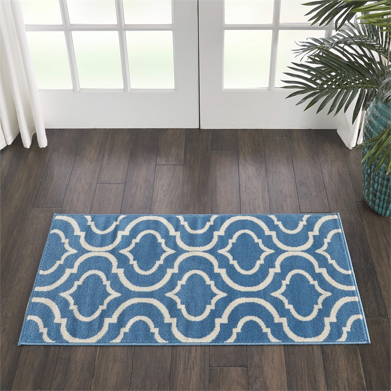 Nourison Jubilant 2' x 4' Blue Contemporary Indoor Rug