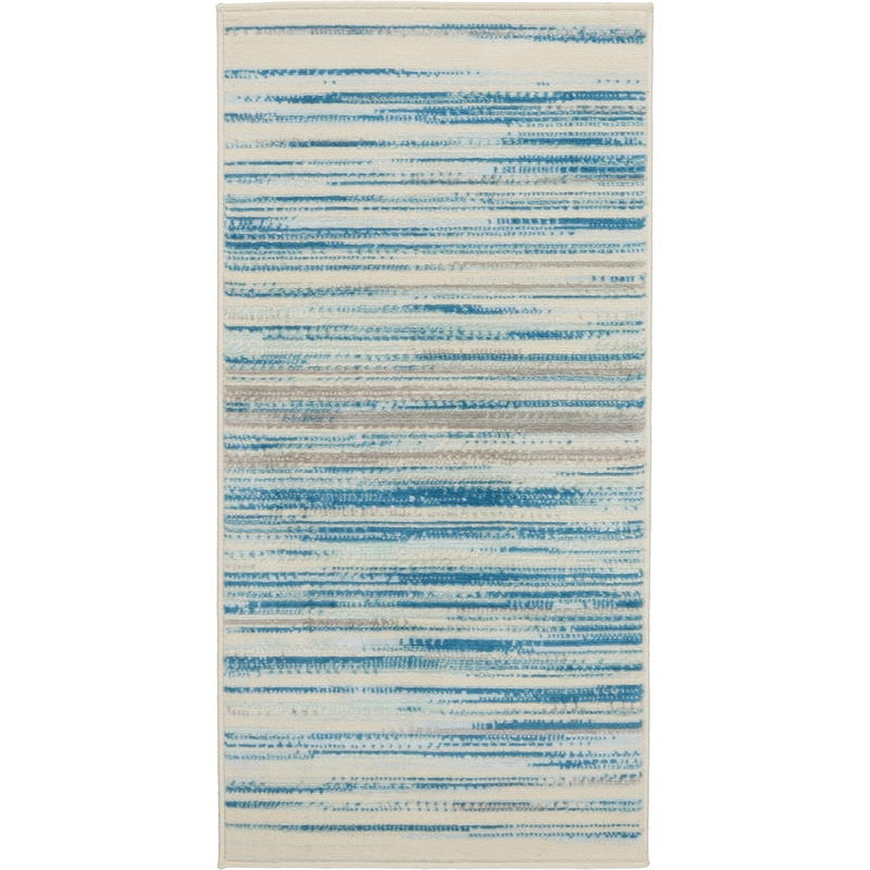 Nourison Jubilant 2' x 4' Blue Modern Fabric Indoor Area Rug