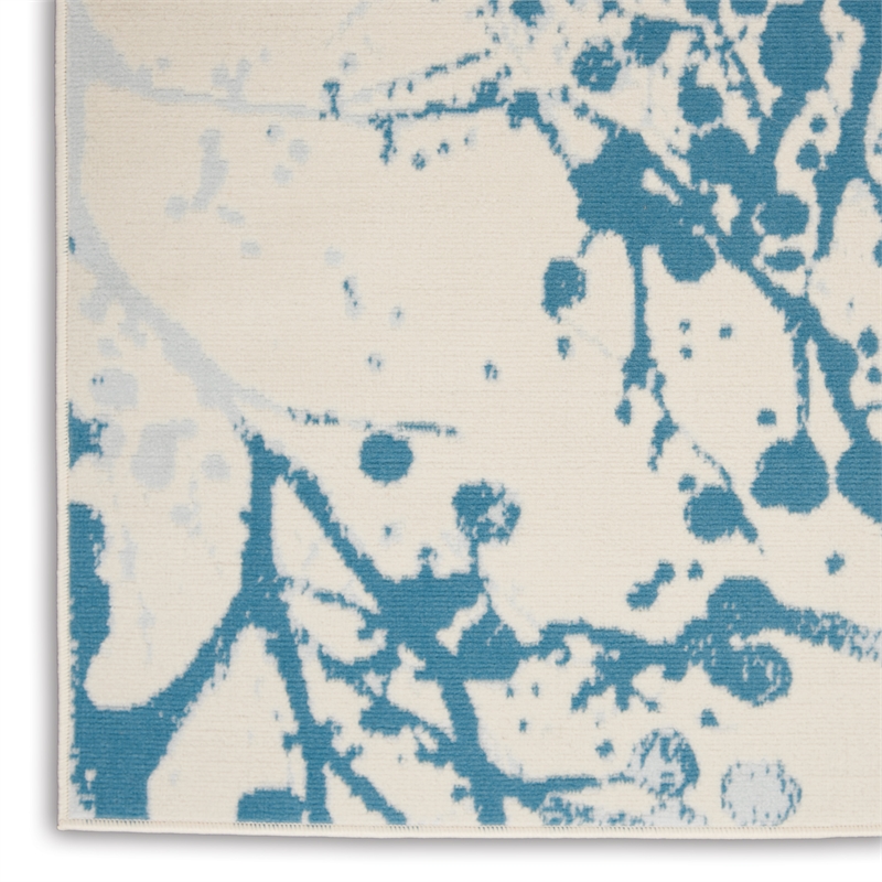 Nourison Jubilant 4' x 6' Ivory/Blue Modern Indoor Rug
