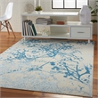 Nourison Jubilant 4' x 6' Ivory/Blue Modern Indoor Rug