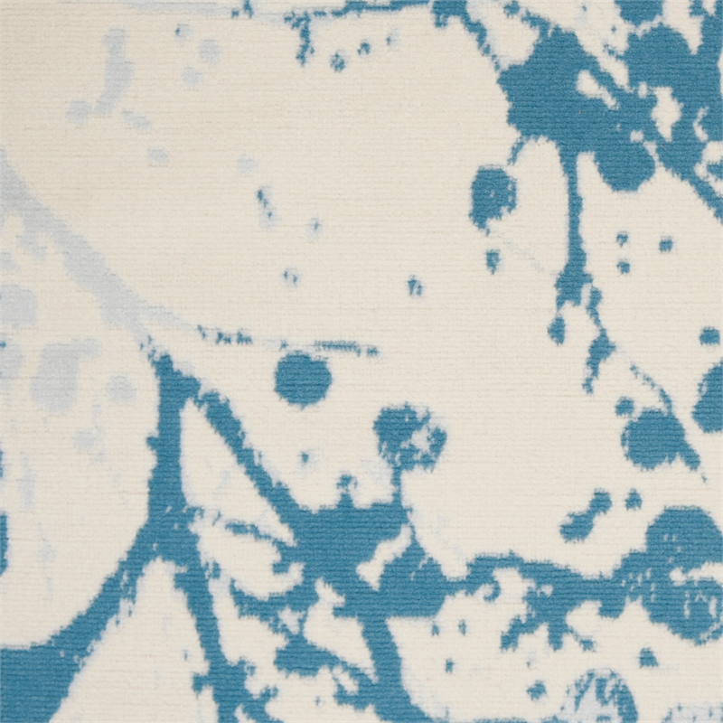 Nourison Jubilant 4' x 6' Ivory/Blue Modern Indoor Rug