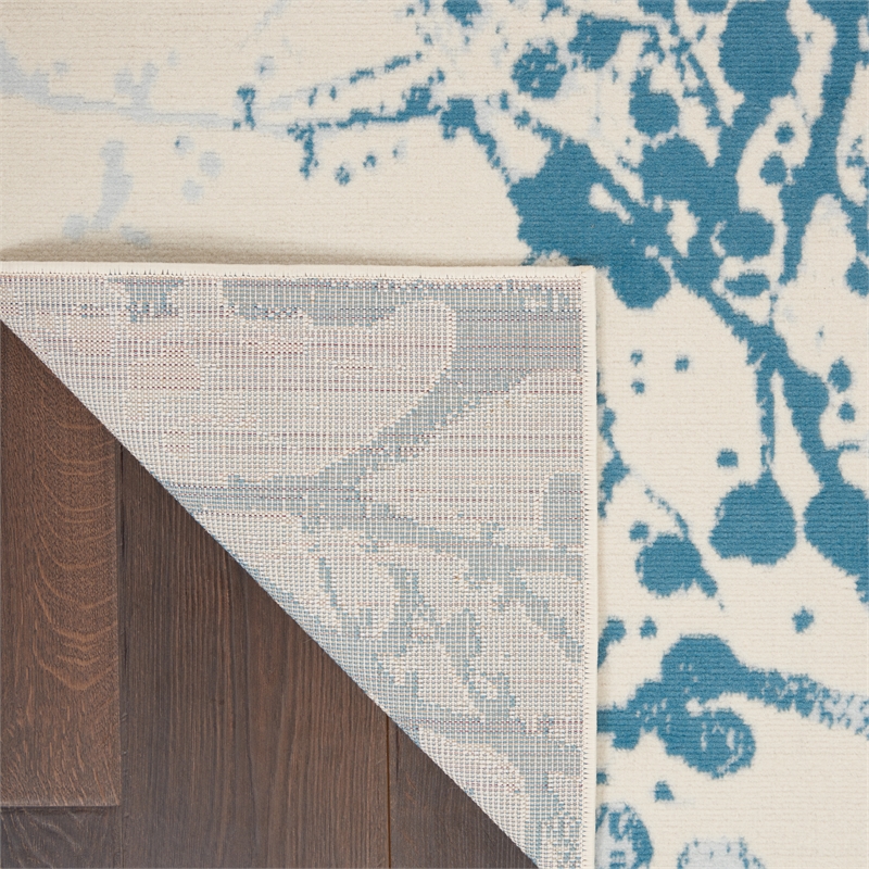 Nourison Jubilant 4' x 6' Ivory/Blue Modern Indoor Rug