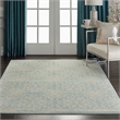 Nourison Jubilant 4' x 6' Aqua Fabric Farmhouse Area Rug (4' x 6')