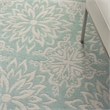 Nourison Jubilant 4' x 6' Aqua Fabric Farmhouse Area Rug (4' x 6')