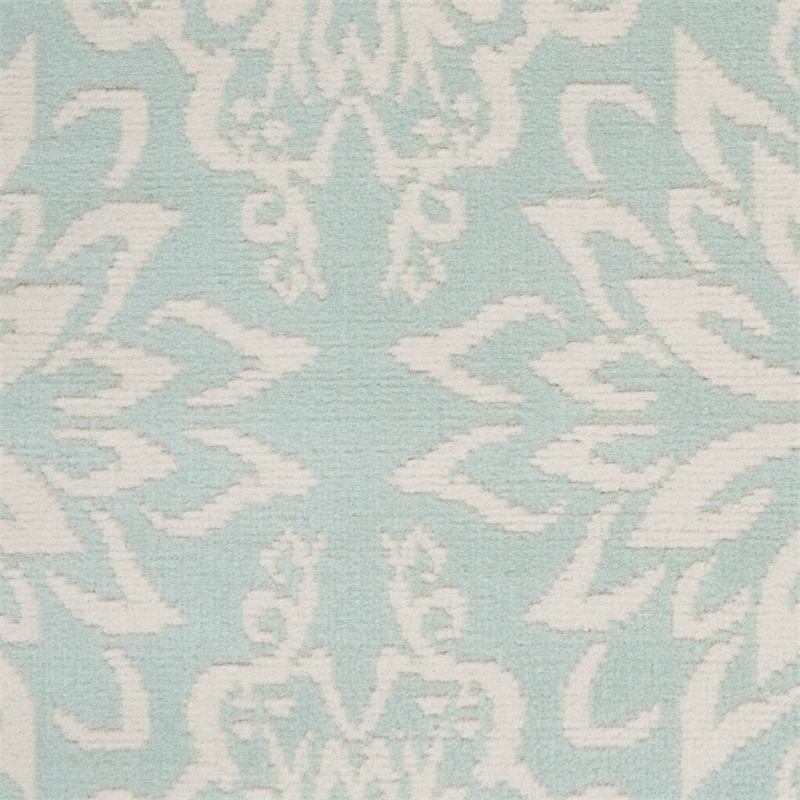 Nourison Jubilant 4' x 6' Aqua Fabric Farmhouse Area Rug (4' x 6')