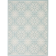 Nourison Jubilant 4' x 6' Aqua Fabric Farmhouse Area Rug (4' x 6')