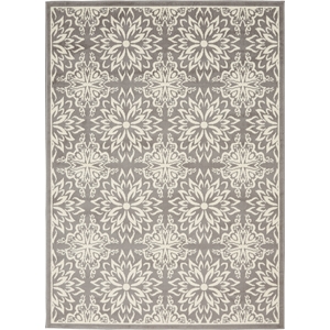 Nourison Jubilant 4' x 6' Gray Fabric Farmhouse Area Rug (4' x 6')