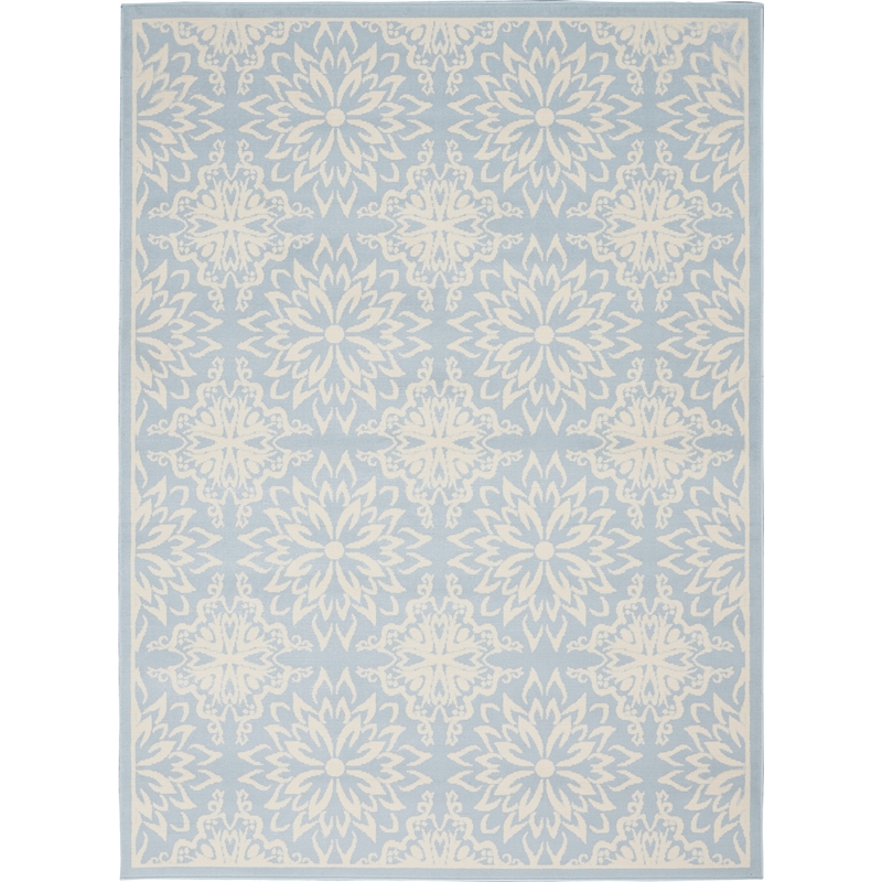 Nourison Jubilant 4' x 6' Light Blue Fabric Farmhouse Area Rug (4' x 6')