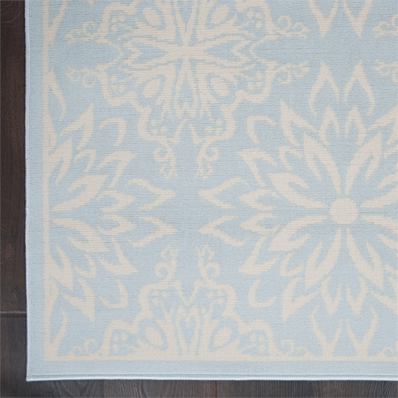 Nourison Jubilant 4' x 6' Light Blue Fabric Farmhouse Area Rug (4' x 6')