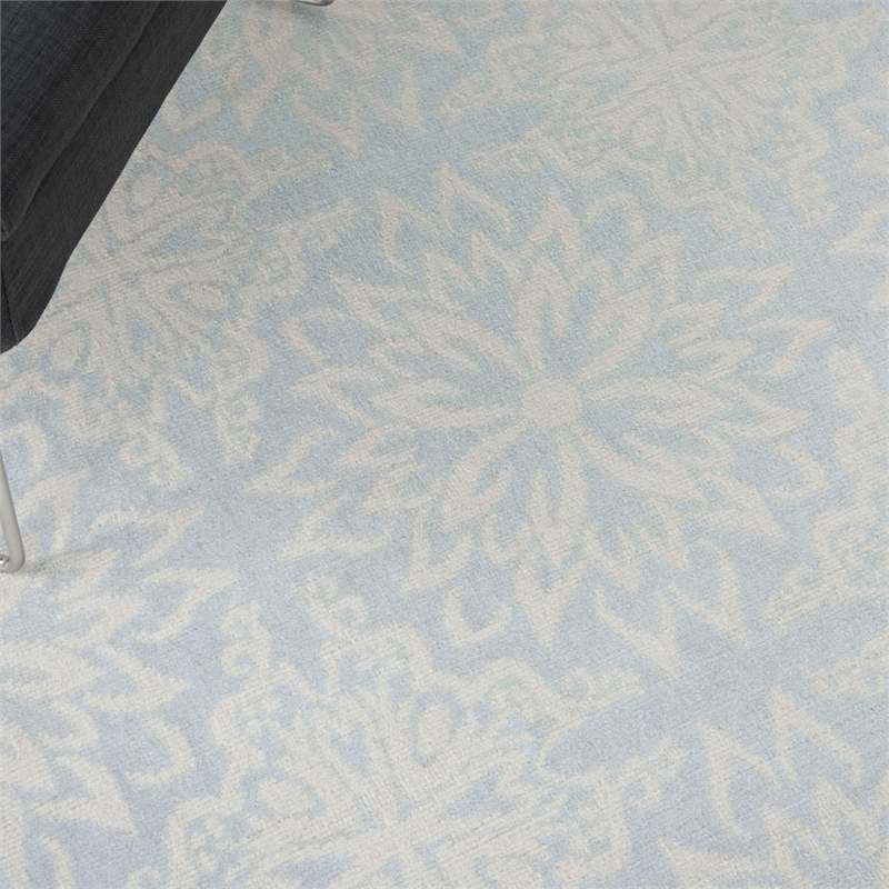 Nourison Jubilant 4' x 6' Light Blue Fabric Farmhouse Area Rug (4' x 6')