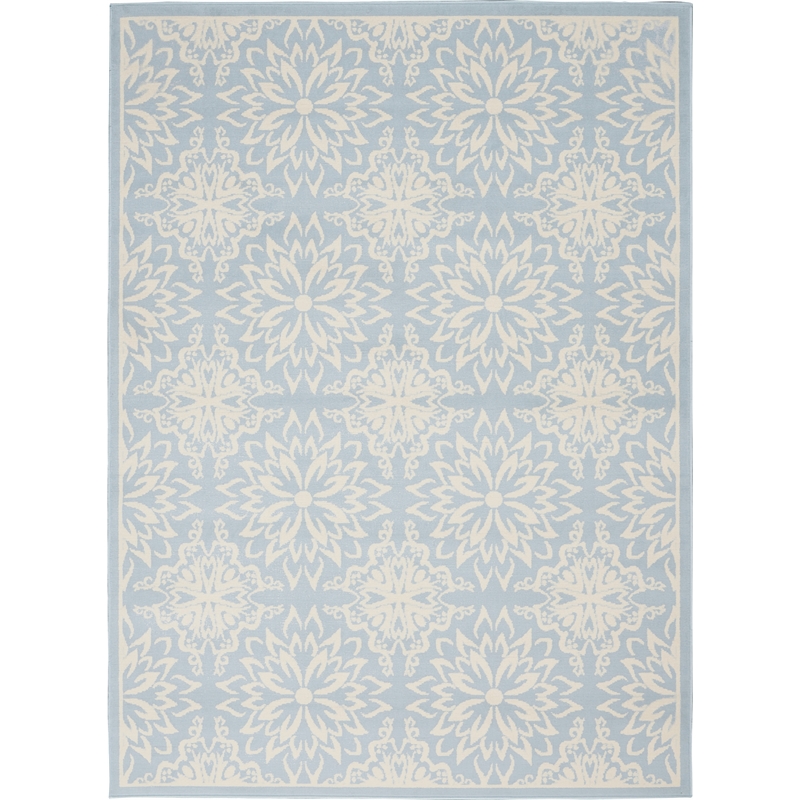 Nourison Jubilant 4' x 6' Light Blue Fabric Farmhouse Area Rug (4' x 6')