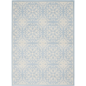 Nourison Jubilant 4' x 6' Light Blue Fabric Farmhouse Area Rug (4' x 6')