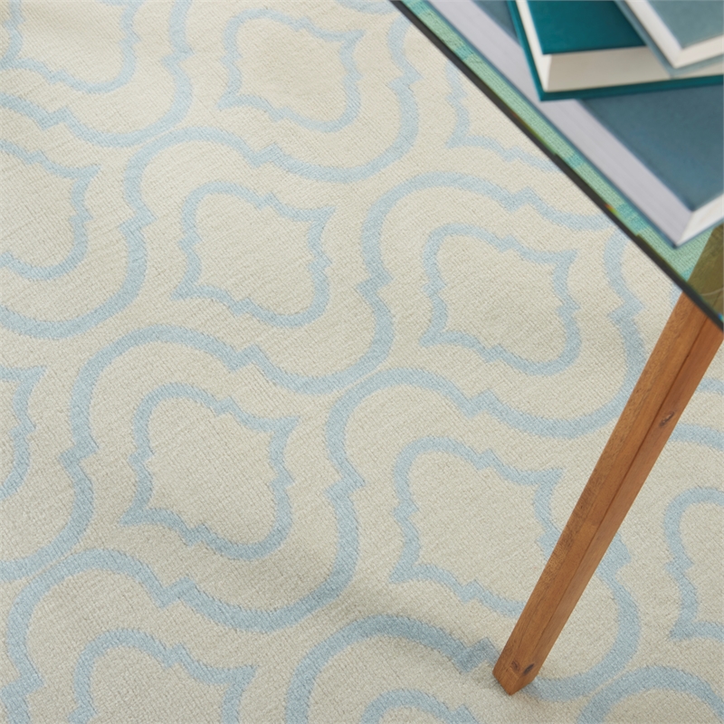 Nourison Jubilant 6' x 9' Ivory/Blue Contemporary Indoor Rug