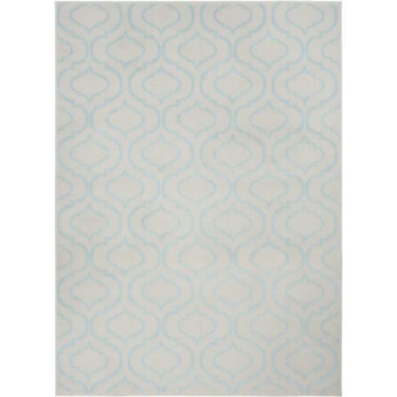 Nourison Jubilant 6' x 9' Ivory/Blue Contemporary Indoor Rug