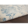 Nourison Jubilant 6' x 9' White and Blue Fabric Vintage Area Rug (6' x 9')