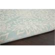 Nourison Jubilant 6' x 9' Aqua Fabric Farmhouse Area Rug (6' x 9')