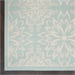 Nourison Jubilant 6' x 9' Aqua Fabric Farmhouse Area Rug (6' x 9')