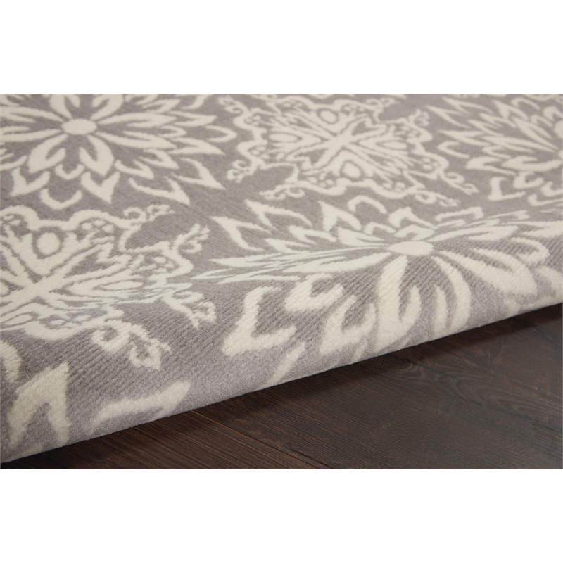 Nourison Jubilant 6' x 9' Gray Fabric Farmhouse Area Rug (6' x 9')