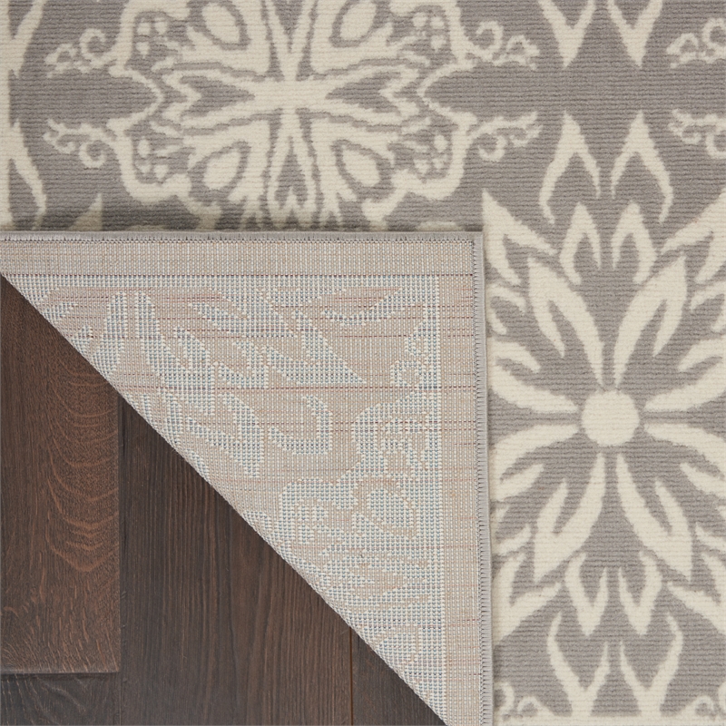 Nourison Jubilant 6' x 9' Gray Fabric Farmhouse Area Rug (6' x 9')