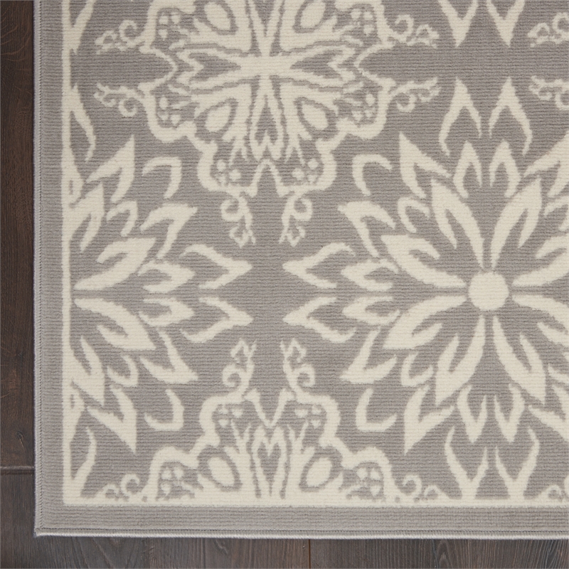Nourison Jubilant 6' x 9' Gray Fabric Farmhouse Area Rug (6' x 9')