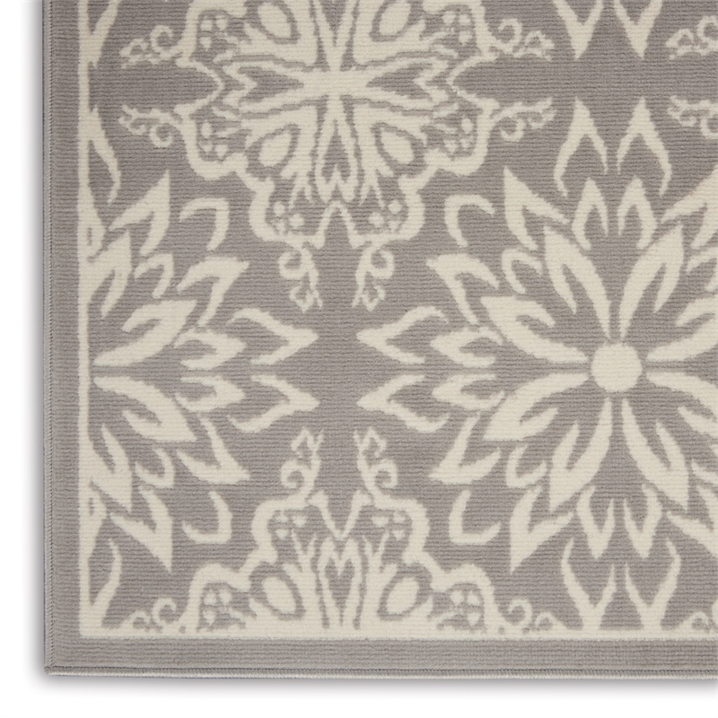 Nourison Jubilant 6' x 9' Gray Fabric Farmhouse Area Rug (6' x 9')