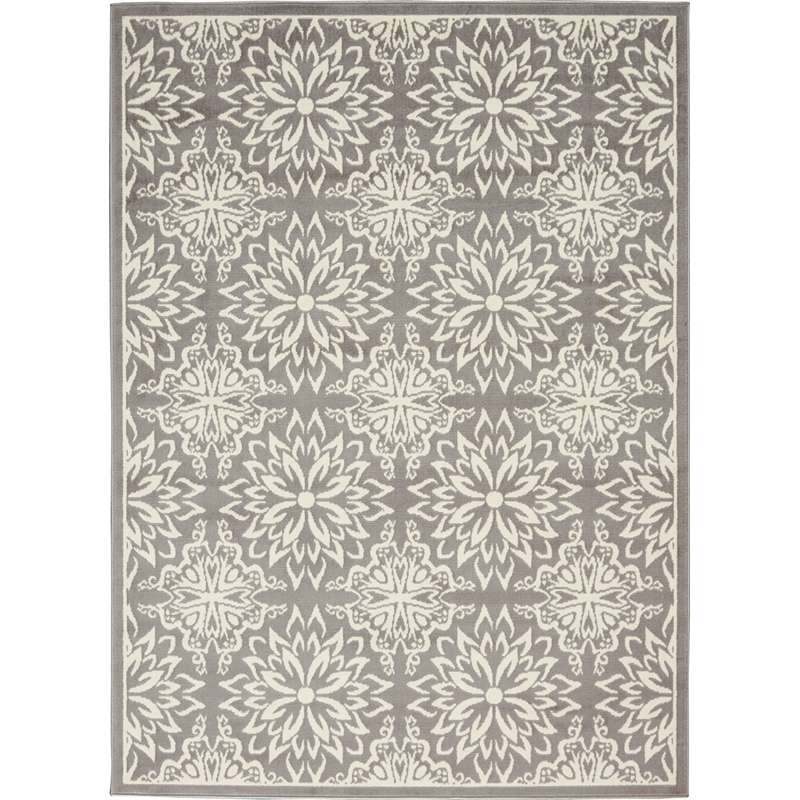 Nourison Jubilant 6' x 9' Gray Fabric Farmhouse Area Rug (6' x 9')
