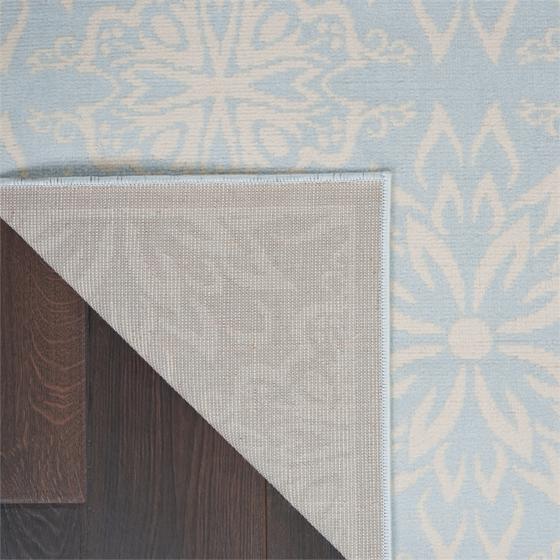 Nourison Jubilant 6' x 9' Light Blue Fabric Farmhouse Area Rug (6' x 9')