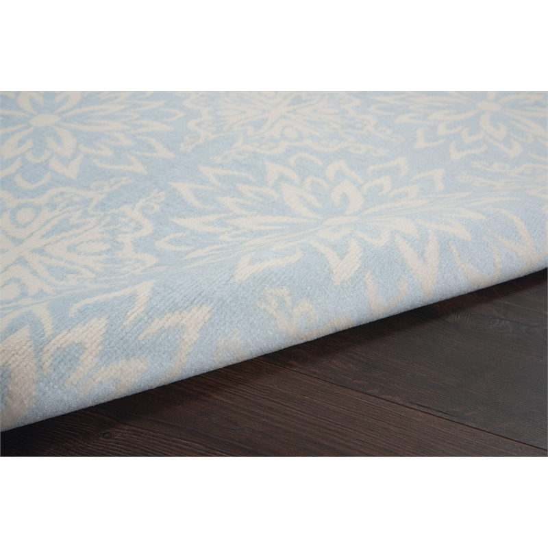 Nourison Jubilant 6' x 9' Light Blue Fabric Farmhouse Area Rug (6' x 9')