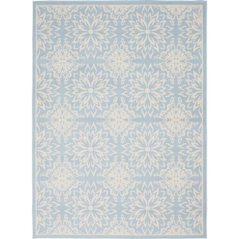 Nourison Jubilant 6' x 9' Light Blue Fabric Farmhouse Area Rug (6' x 9')