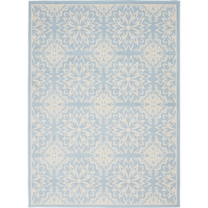 Nourison Jubilant 6' x 9' Light Blue Fabric Farmhouse Area Rug (6' x 9')