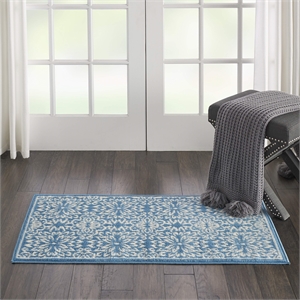 Nourison Jubilant 2' x 4' Ivory/Blue Farmhouse Indoor Rug