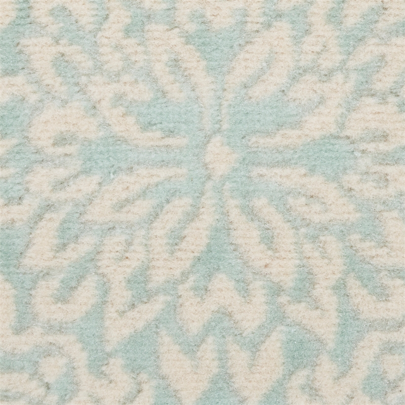 Nourison Jubilant 2' x 4' Aqua Fabric Farmhouse Area Rug (2' x 4')