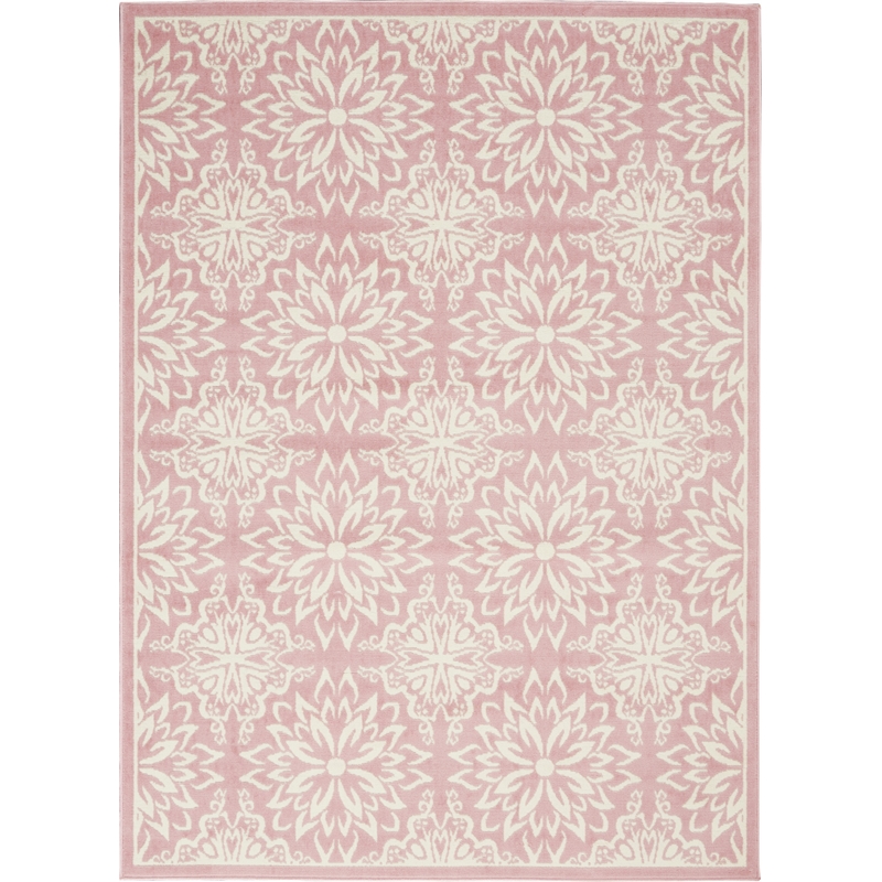 Nourison Jubilant 4' x 6' Pink Fabric Farmhouse Area Rug (4' x 6')