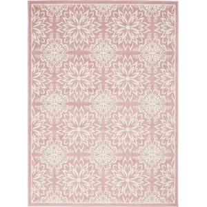 Nourison Jubilant 4' x 6' Pink Fabric Farmhouse Area Rug (4' x 6')