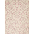 Nourison Jubilant 4' x 6' White and Pink Fabric Vintage Area Rug (4' x 6')