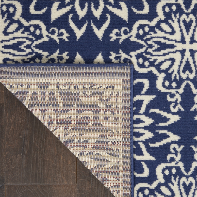 Nourison Jubilant 4' x 6' Navy/Ivory Farmhouse Indoor Rug Polypropylene