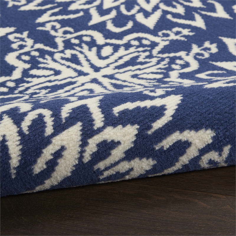 Nourison Jubilant 4' x 6' Navy/Ivory Farmhouse Indoor Rug Polypropylene